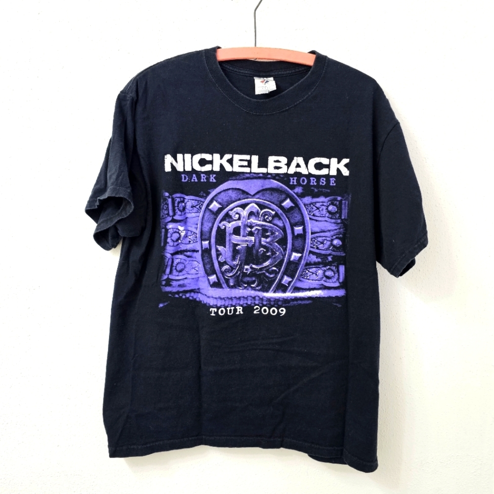 Vintage 2009 Nickleback Concert Tour Tee Dark Horse Size Large RARE Find